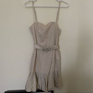 Whyte Valentyne tan mini dress with belt purchased from Hello Molly